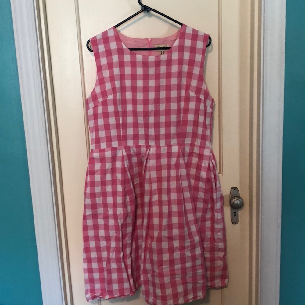 Lindy bop pink gingham plaid dress